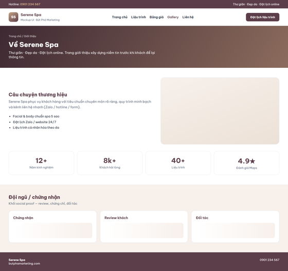 thiết kế website spa — mẫu giao diện 4