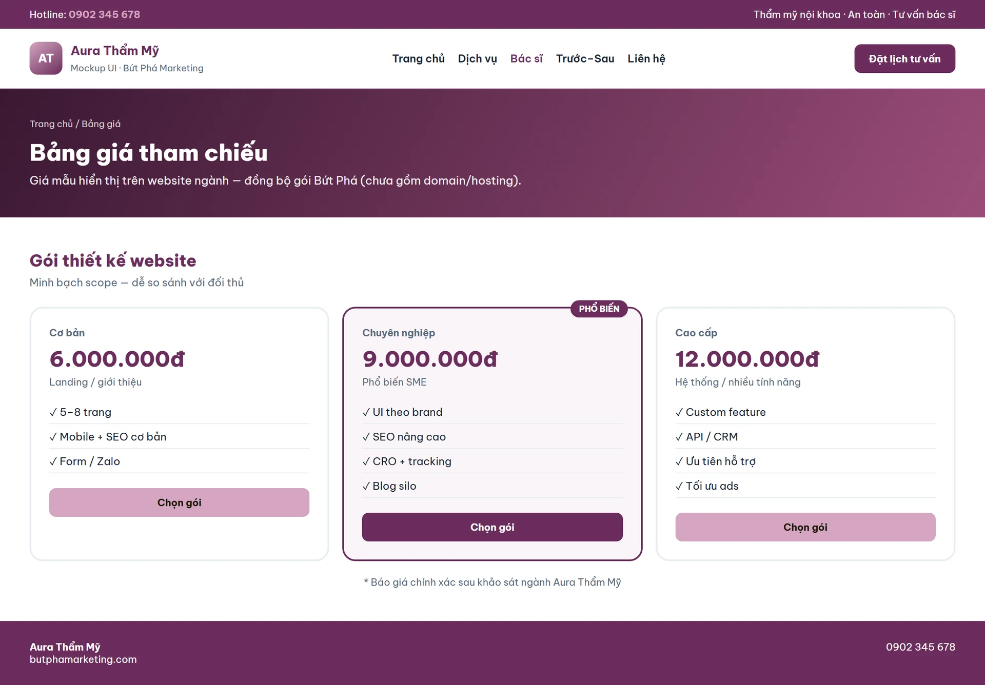 Website thẩm mỹ viện cao cấp