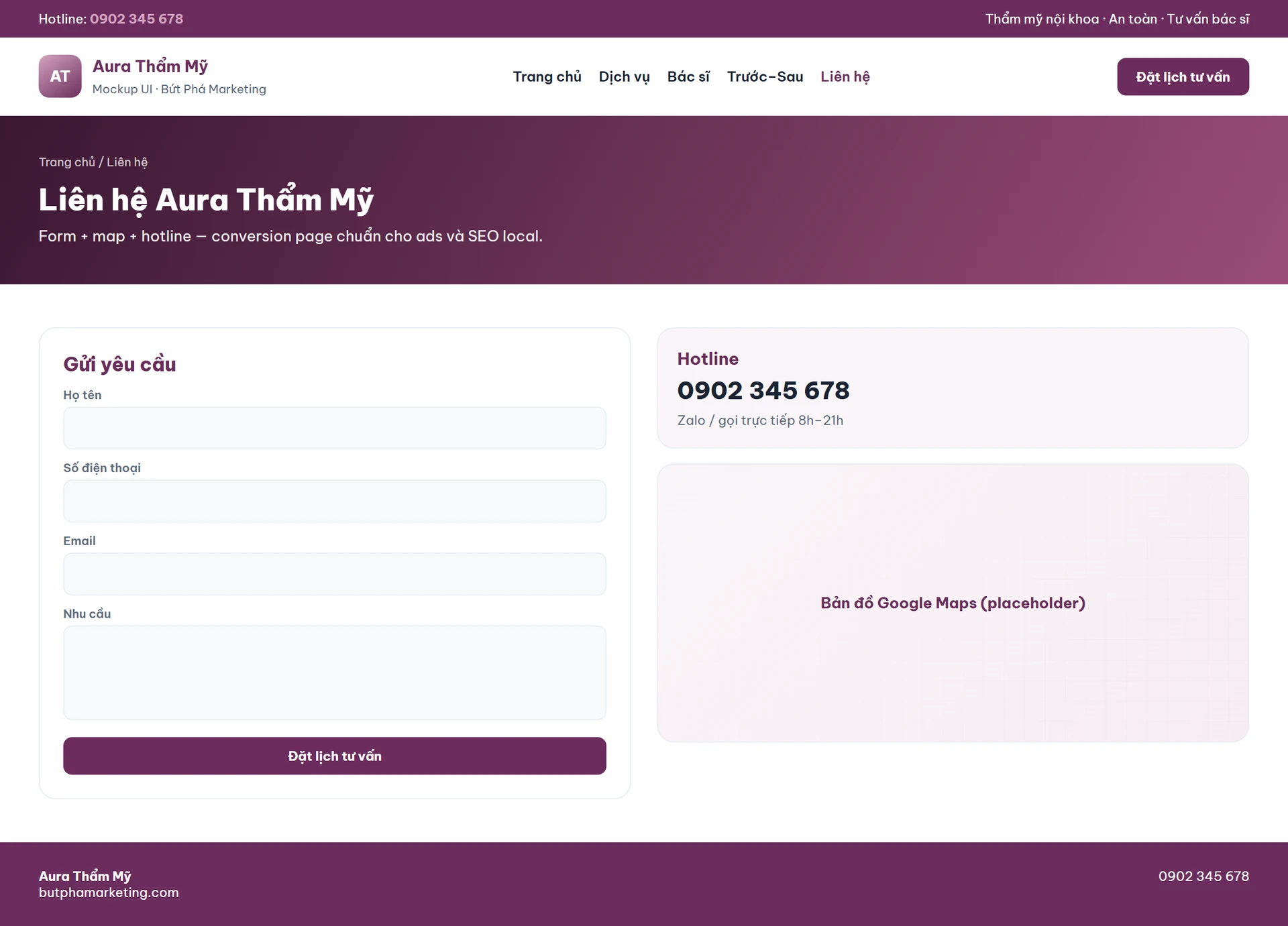 Mẫu thiết kế website thẩm mỹ đẹp