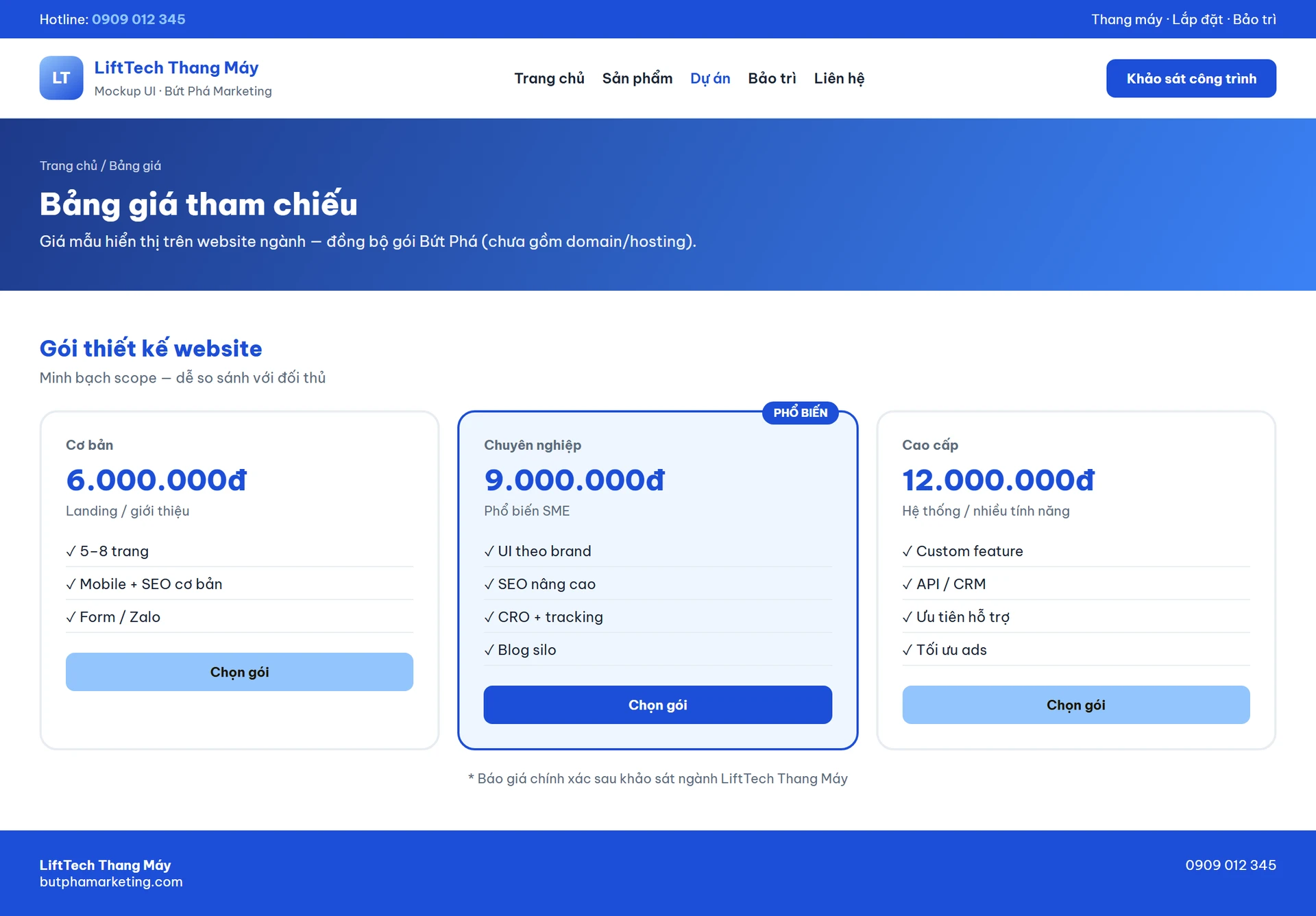 Website lắp đặt thang máy chuyên nghiệp