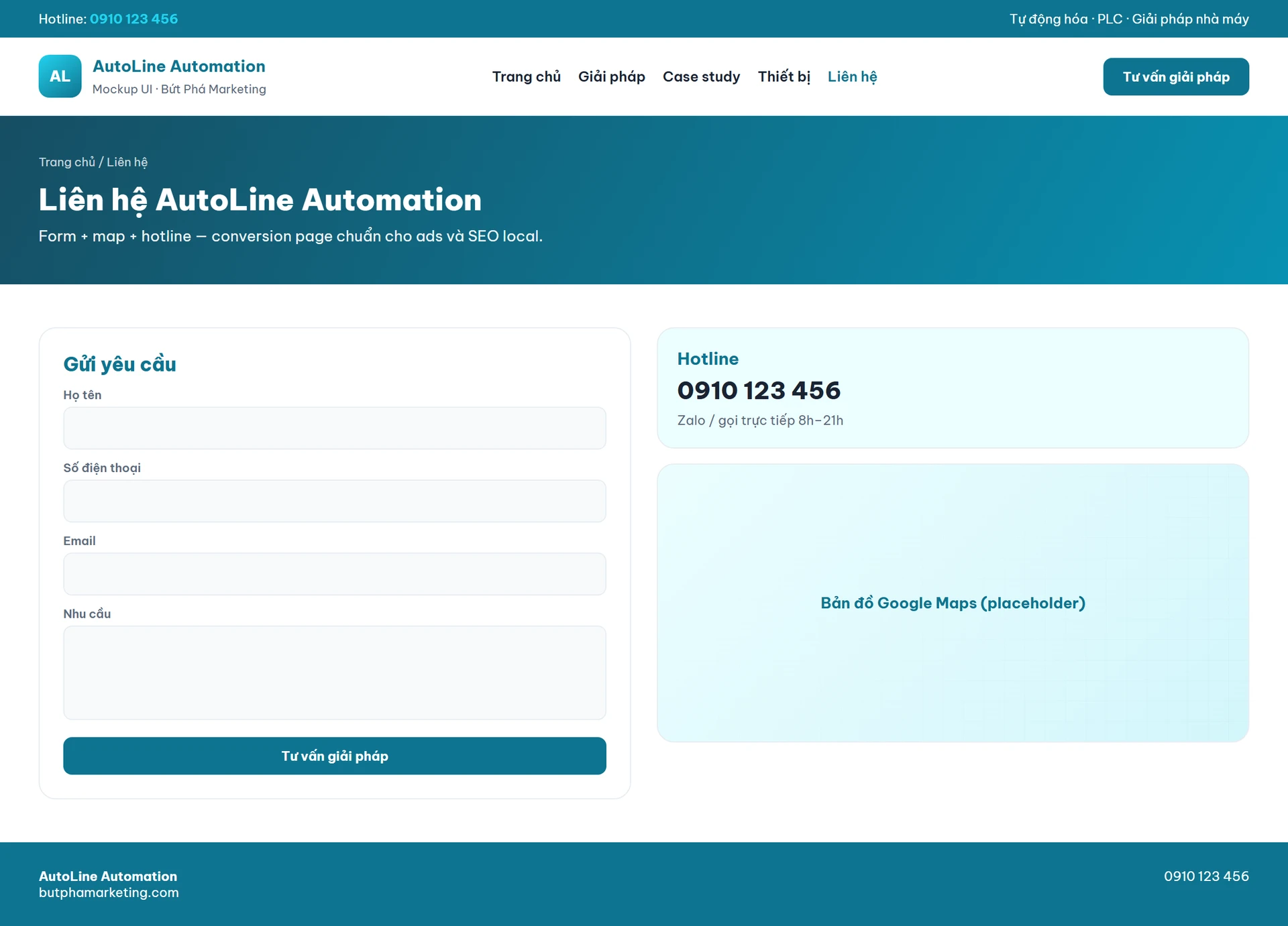 Mẫu thiết kế website tự động hóa chuẩn SEO