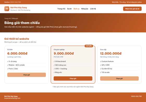 thiết kế website xây dựng — mẫu giao diện 3