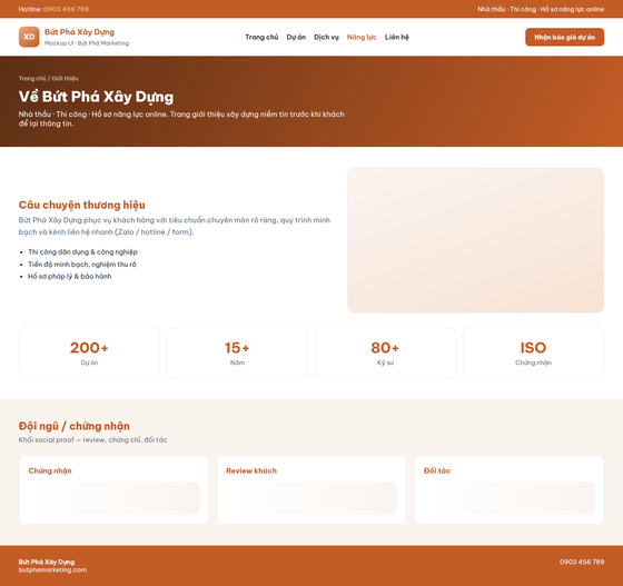 thiết kế website xây dựng — mẫu giao diện 4
